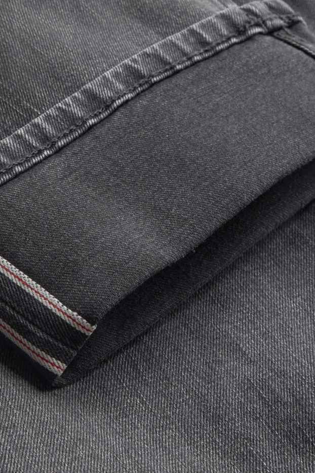 Femei - Straight jeans - talie înaltă - tiv întors - denim-gri închis