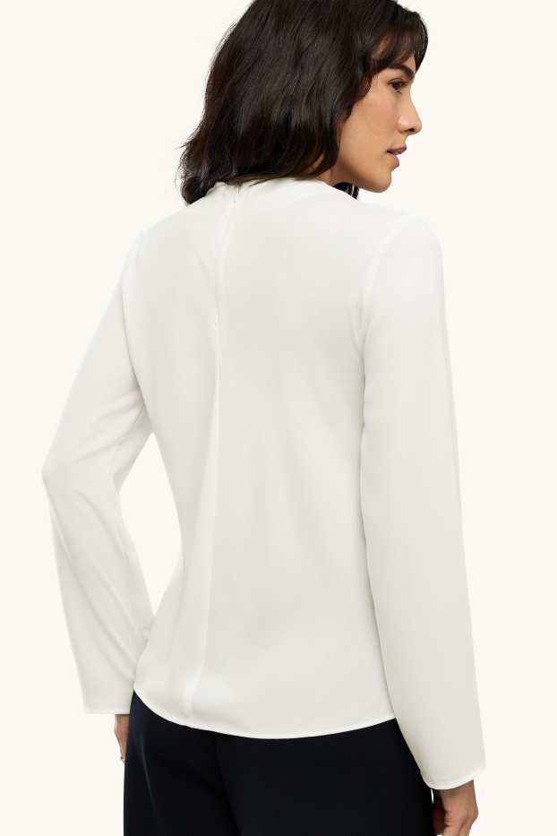 Femmes - Chemisier en satin - blanc crème