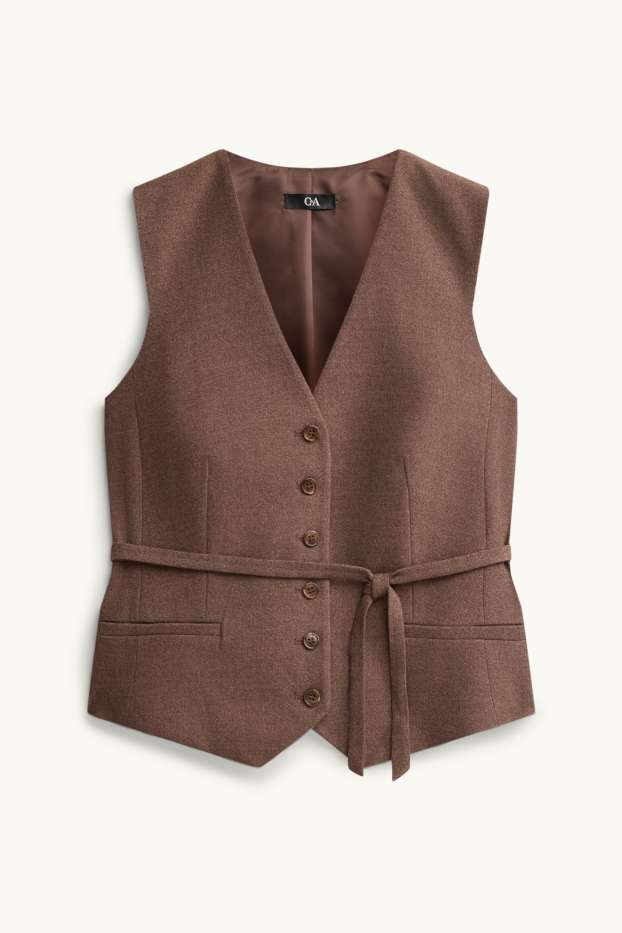 Dames - Business-gilet - slim fit - bruin