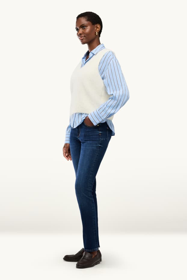 Donna - Slim jeans - vita media - jeans modellanti - LYCRA® - jeans blu scuro