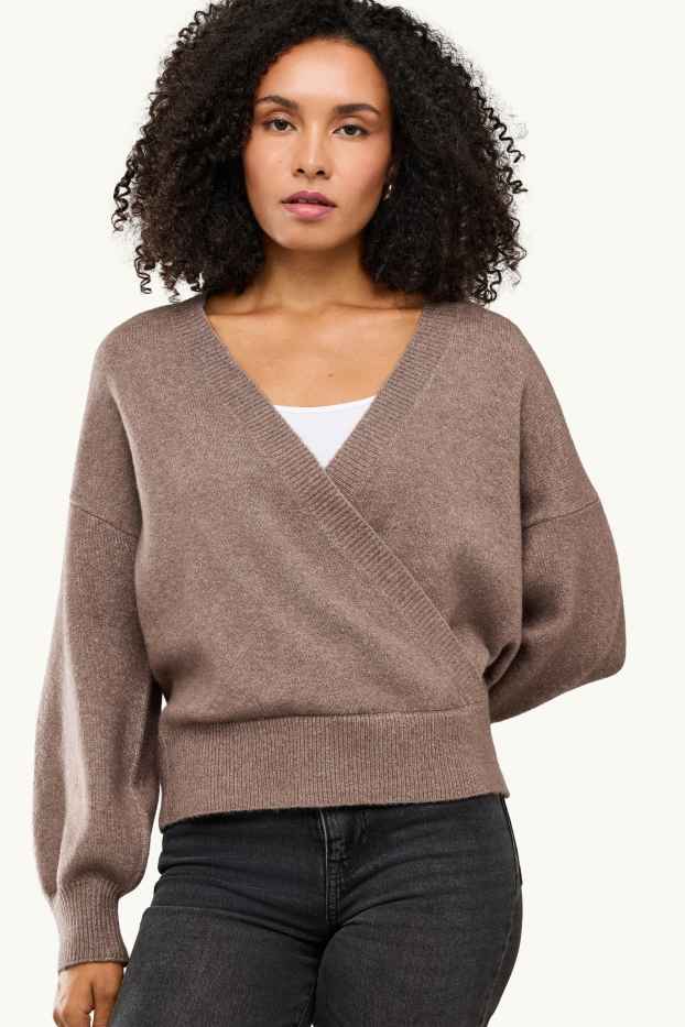 Damen - Pullover - taupe