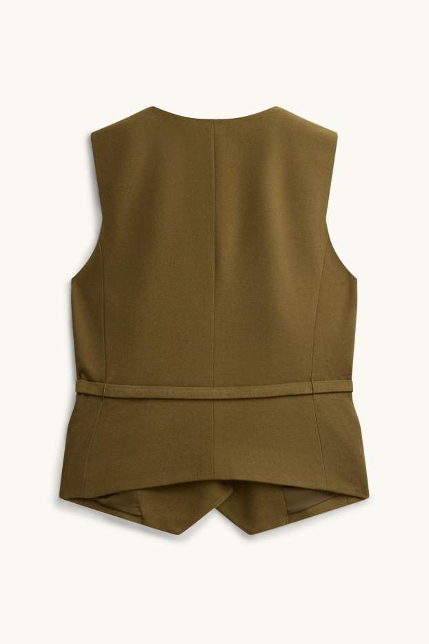 Dames - Business-gilet - slim fit - kaki