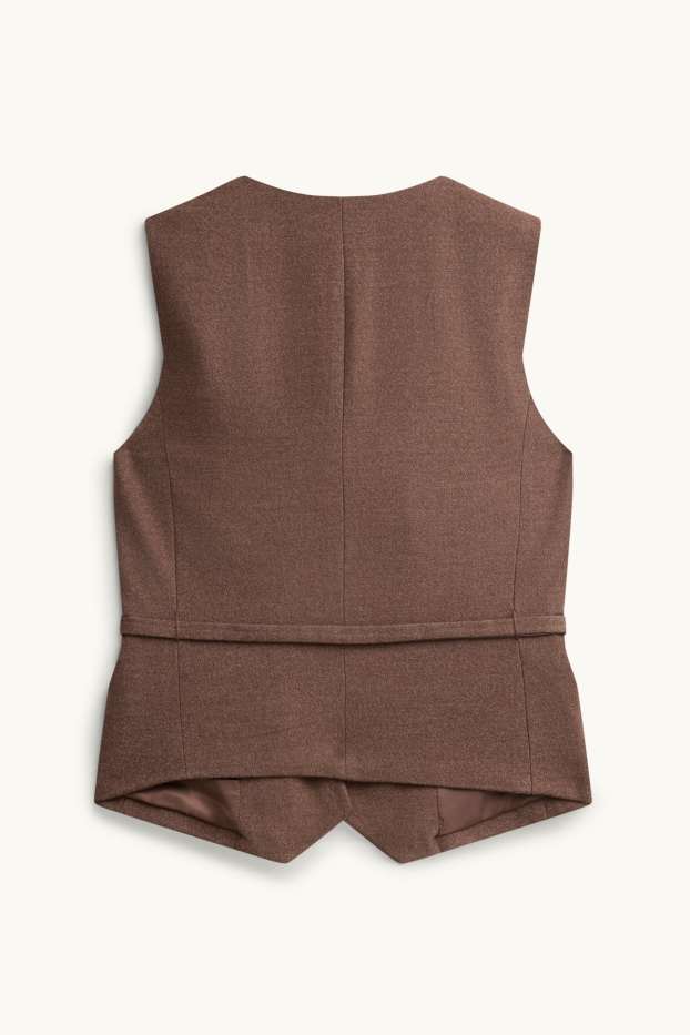Dames - Business-gilet - slim fit - bruin
