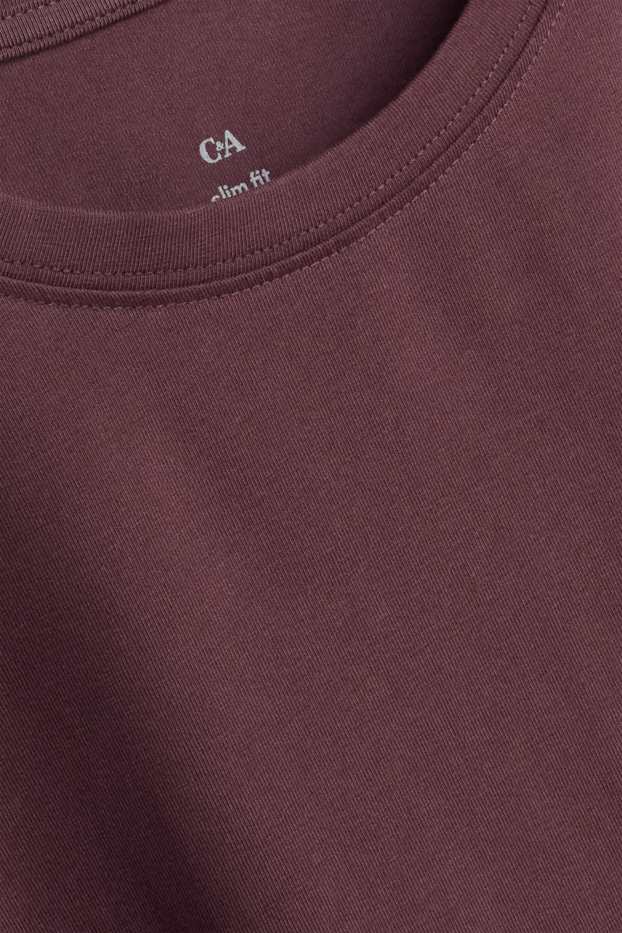 Femmes - Haut à manches longues - slim fit - bordeaux