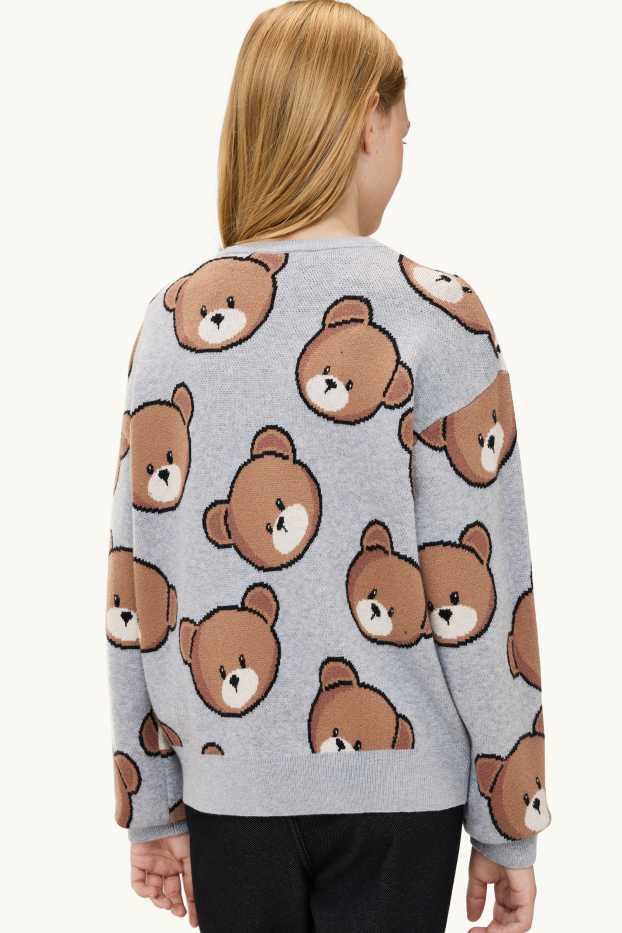 Bambine - Orsacchiotto - maglione - grigio chiaro