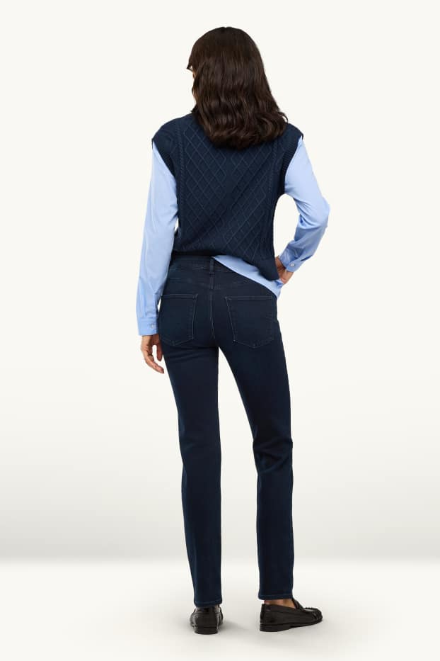 Dona - Slim Jeans - mid waist - texans modeladors - LYCRA® - texà blau fosc