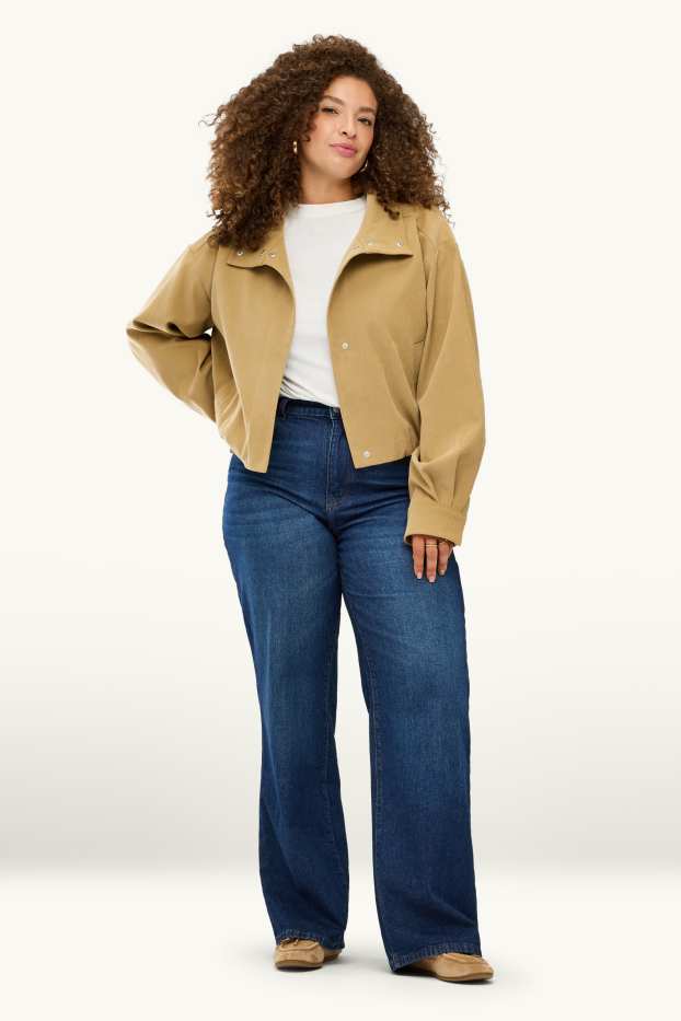 Donna - Jeans a gamba larga - vita alta - jeans blu scuro
