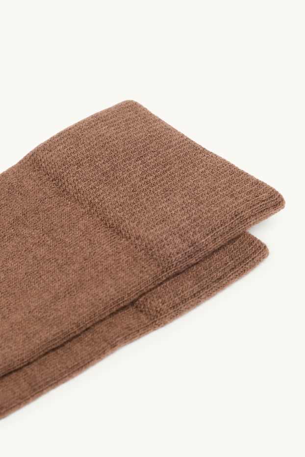 Femmes - Chaussettes hauteur genoux - marron