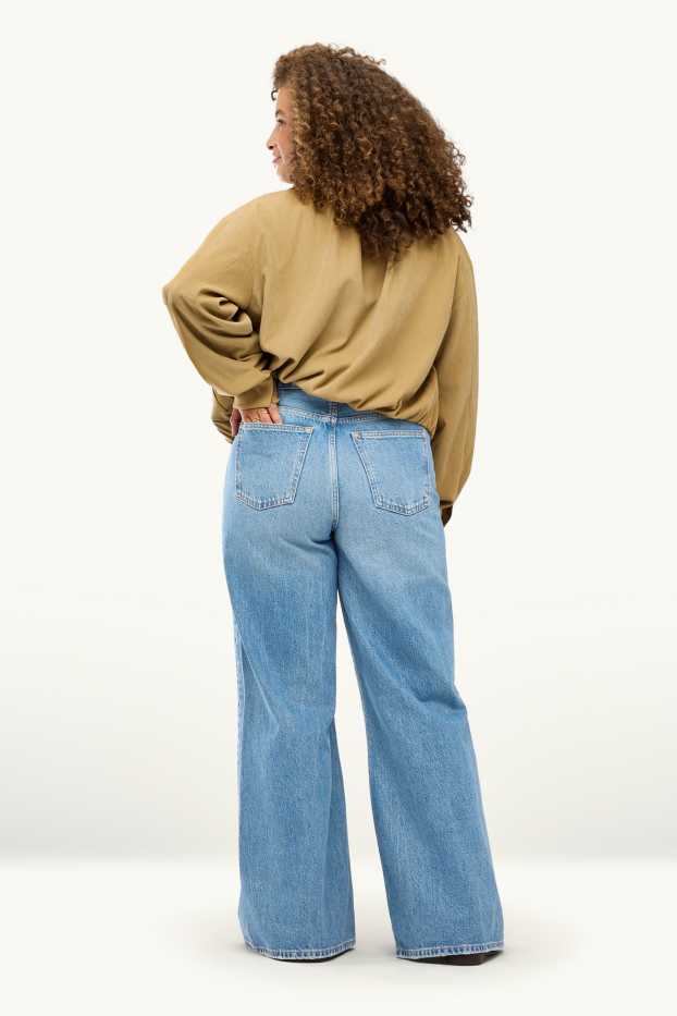 Donna - Jeans a gamba larga - vita alta - jeans blu