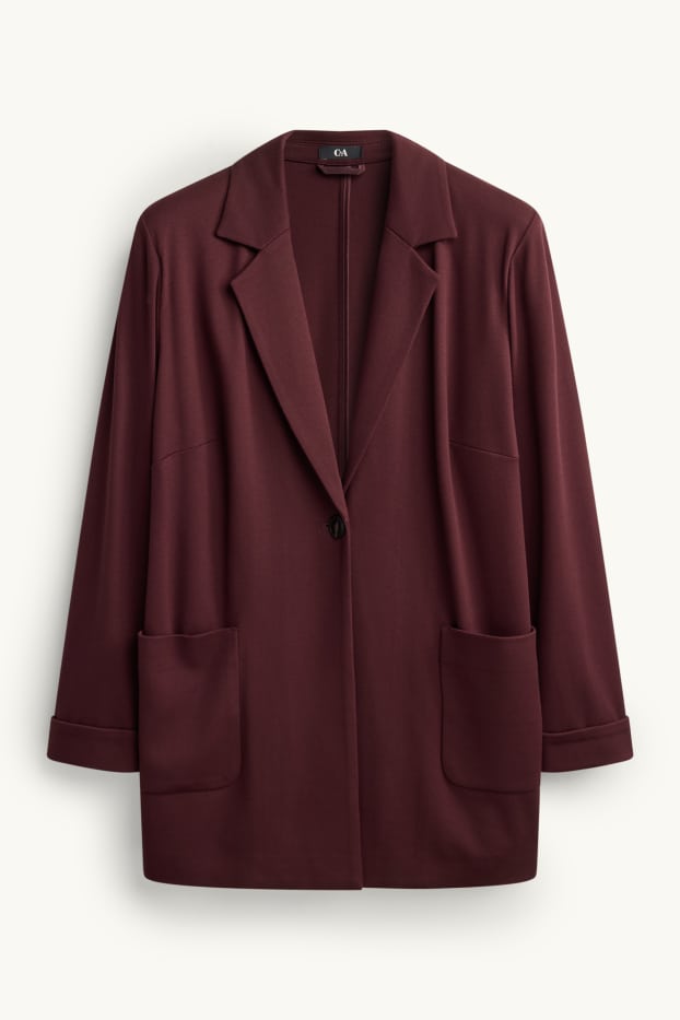 Dames - Lange blazer - curvy fit - bordeaux