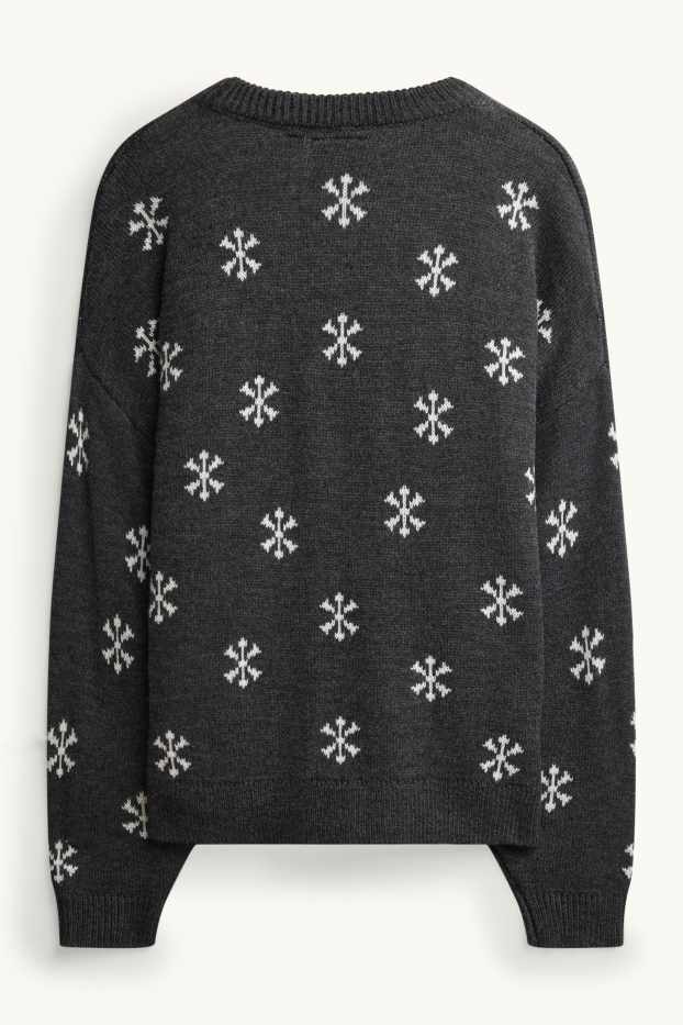 Dames - Kersttrui - Peanuts - donkergrijs