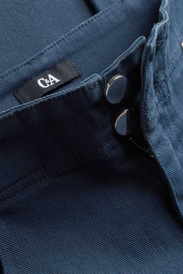Women - Cloth trousers - high waist - straight fit - dark blue