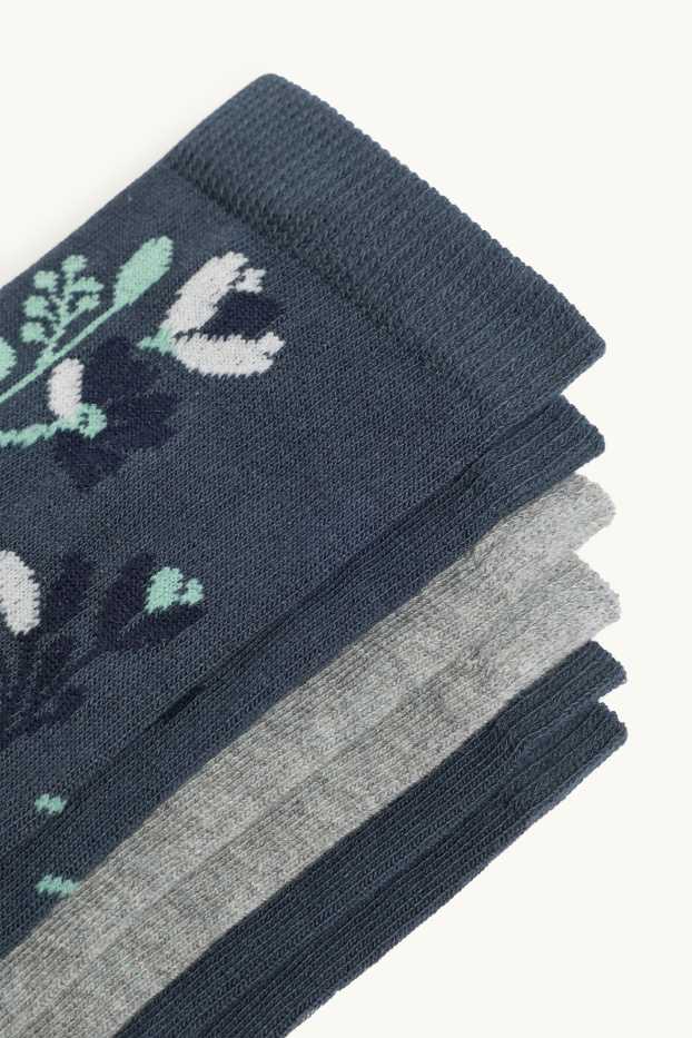 Femmes - Lot de 3 paires - chaussettes - bleu / gris