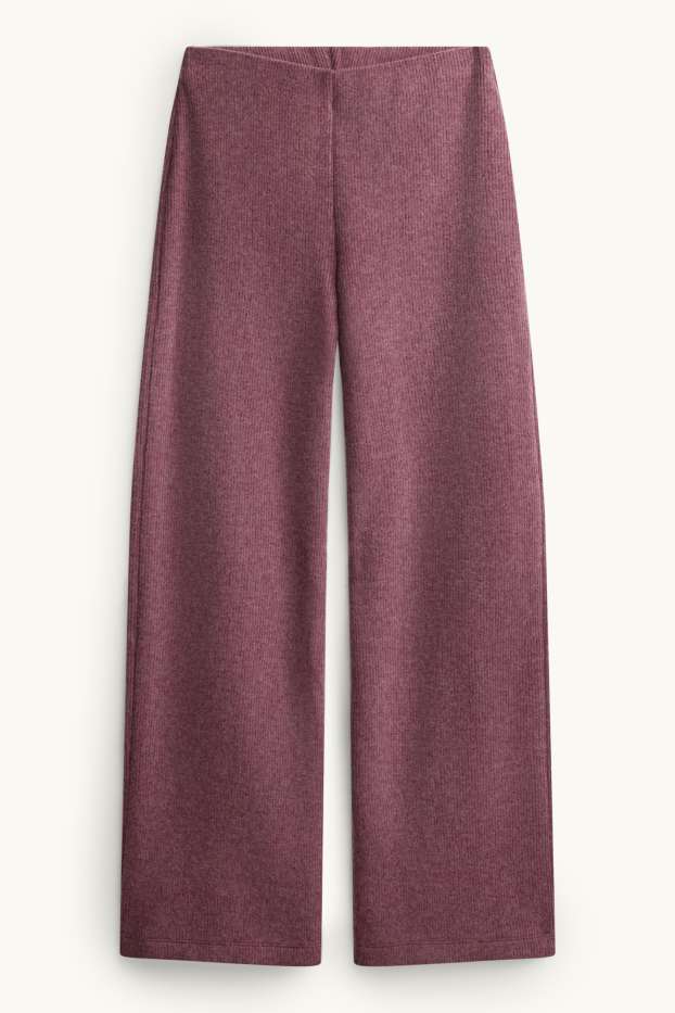 Damen - Strick-Jogginghose - gerippt - flieder