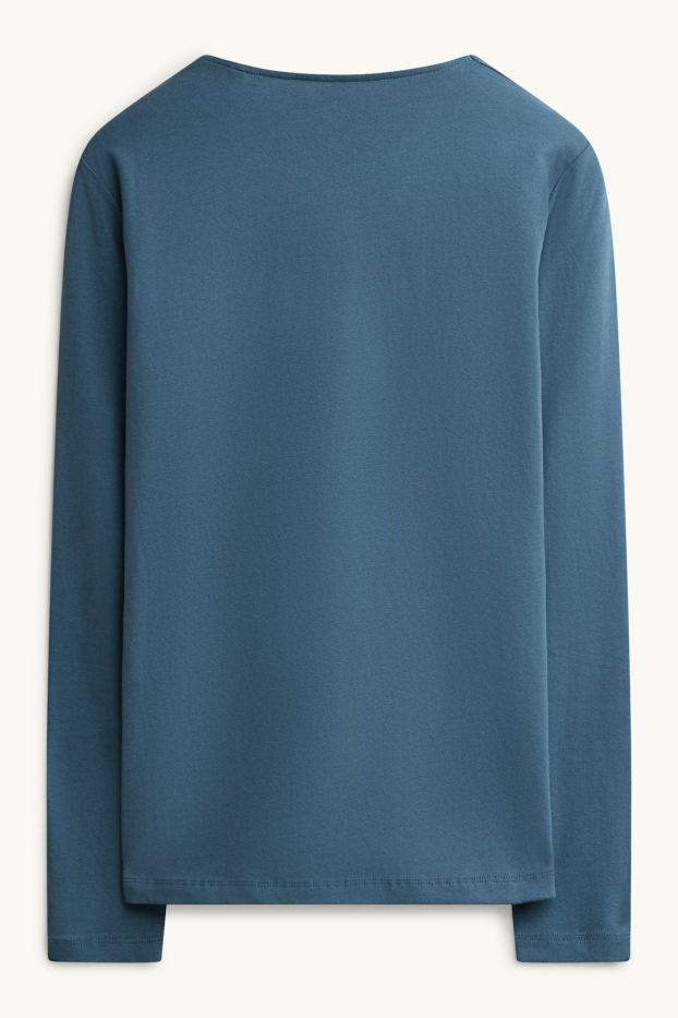 Femmes - Haut à manches longues - slim fit - jean bleu