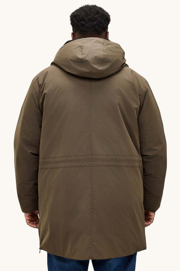 Home - Parca embuatada amb caputxa - folrada - impermeable - marró