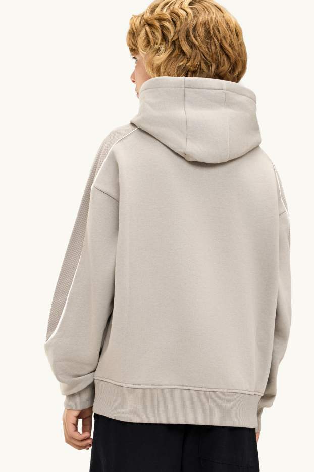 Enfants garçons - Sweat à capuche - taupe