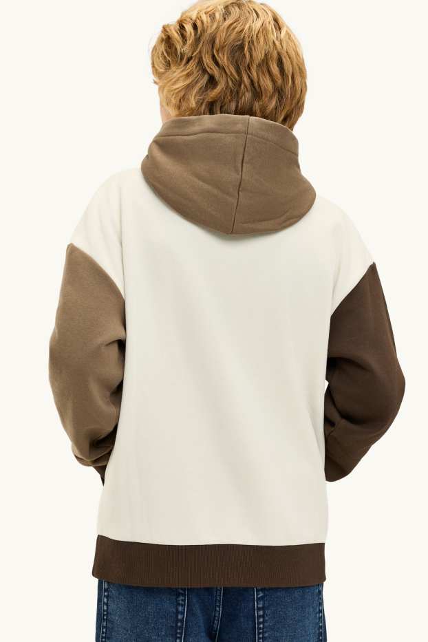 Kinder Jungen - Hoodie - braun / cremeweiss