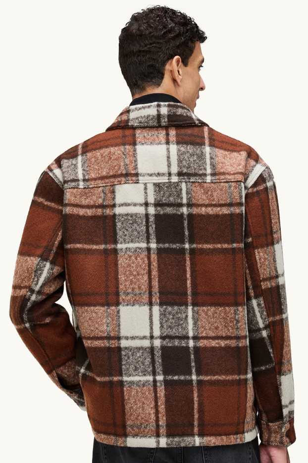 Home - Sobrecamisa - relaxed fit - Kent - de quadres - marró