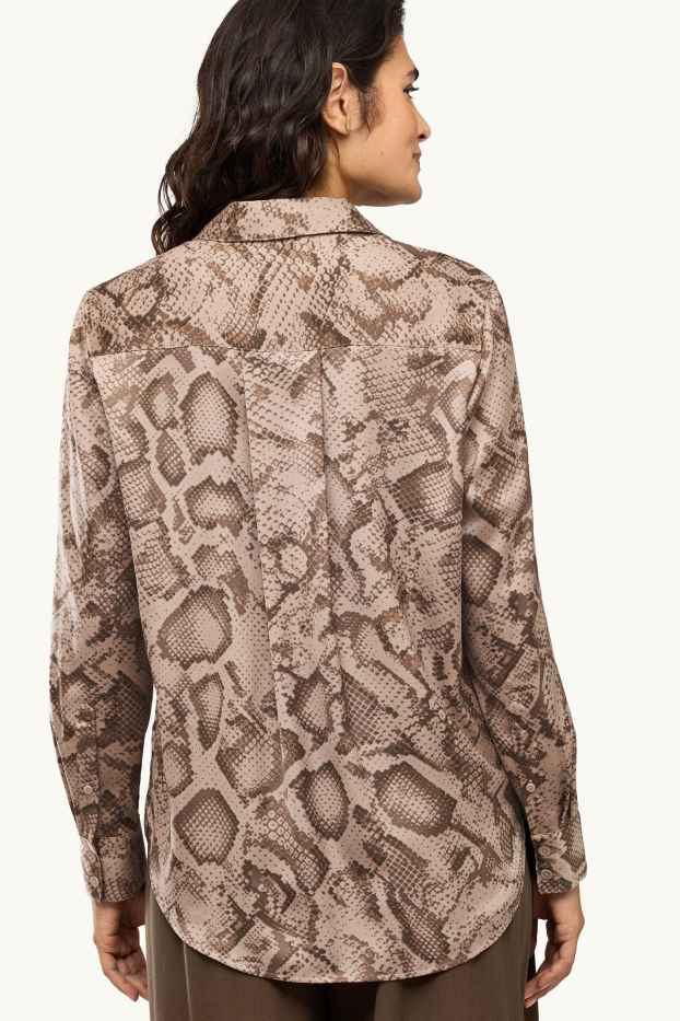 Femmes - Chemisier - à motif - beige / marron