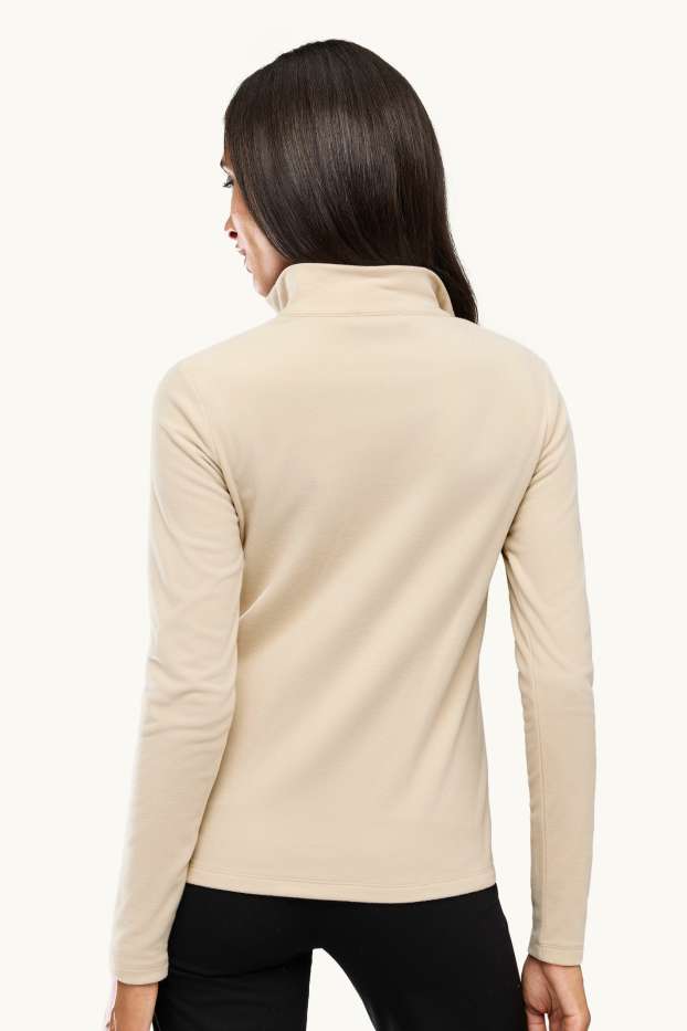 Women - Thermal fleece long sleeve top - regular fit - beige