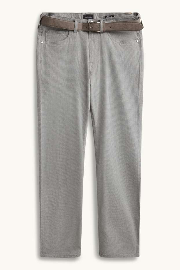 Men - Trousers with belt - regular fit - light gray