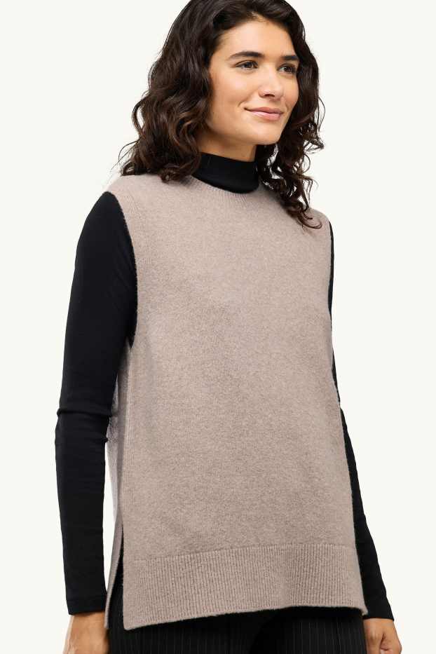Damen - Pullunder - beige