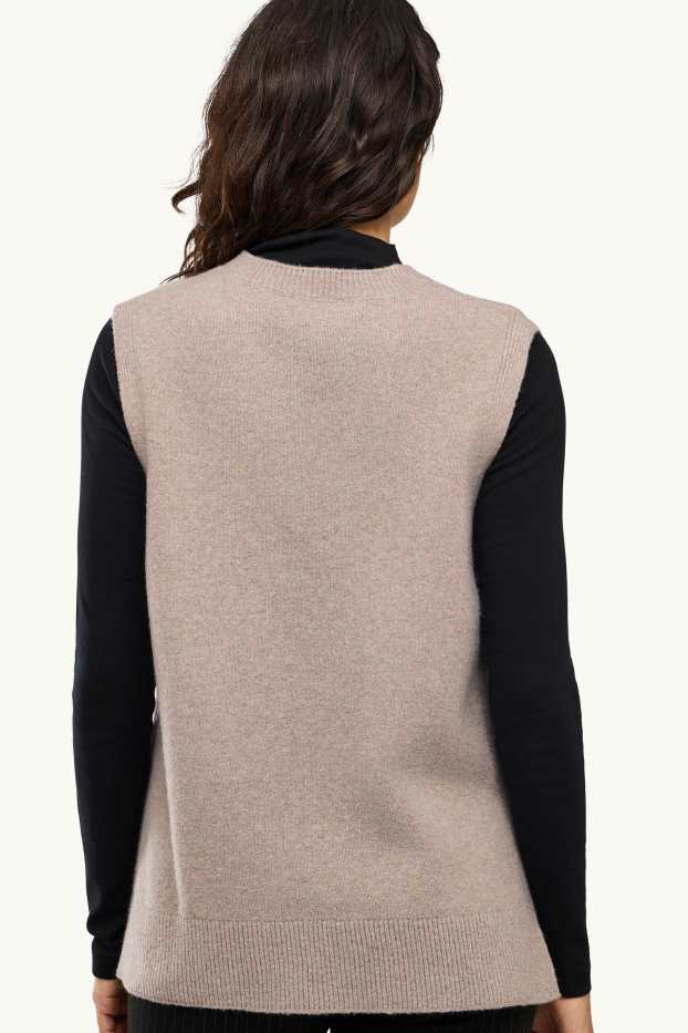 Damen - Pullunder - beige