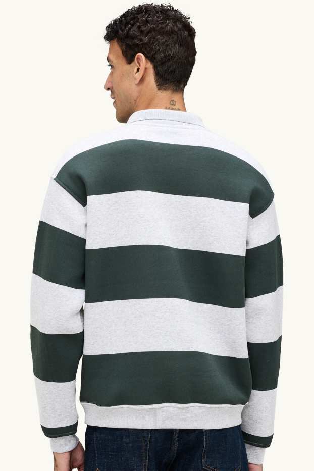 Heren - Sweatshirt - donkergroen / grijs