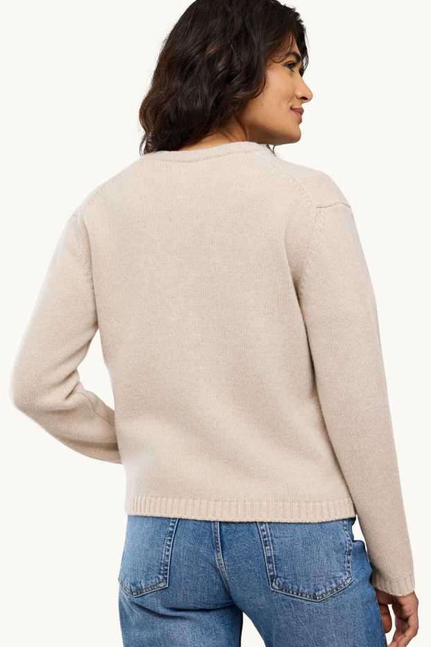 Femmes - Gilet en laine - crème