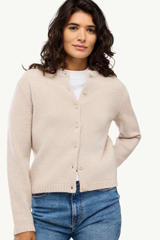 Femmes - Gilet en laine - crème
