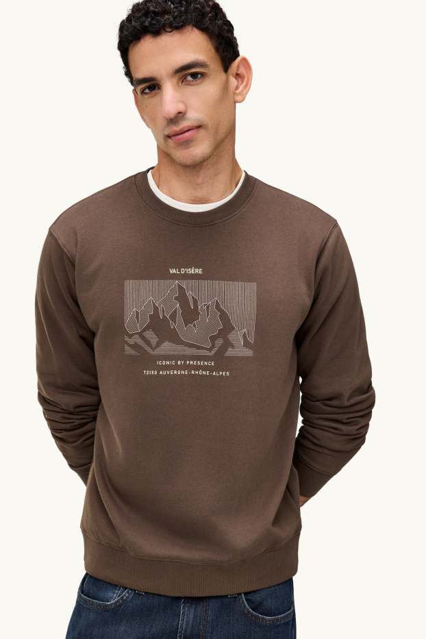Heren - Sweatshirt - bruin