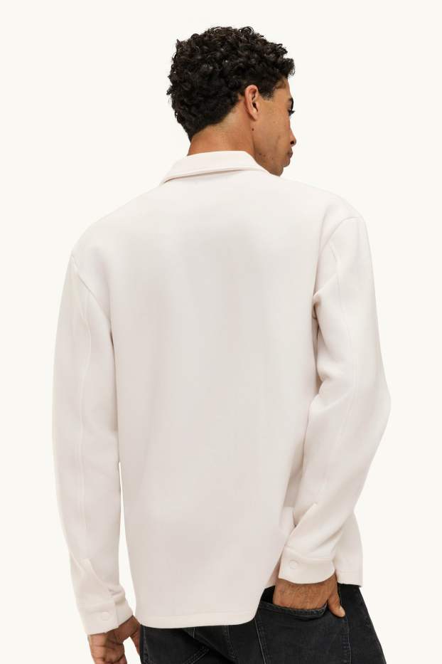 Hommes - Chemise - relaxed fit - col kent - blanc crème