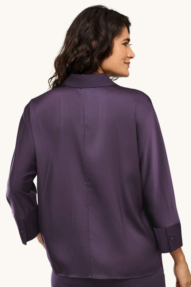 Damen - Satin-Bluse - violett