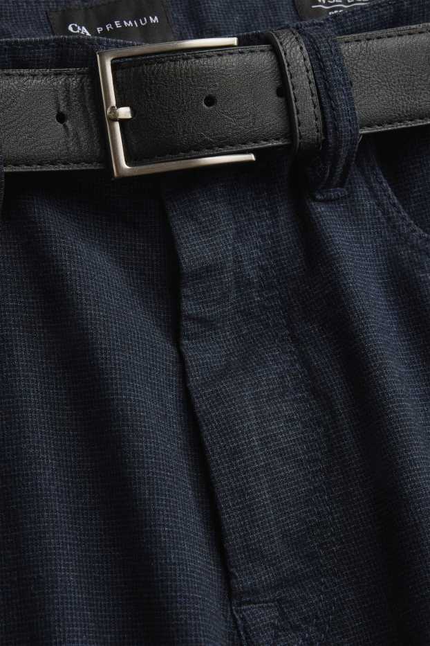 Men - Trousers with belt - regular fit - dark blue