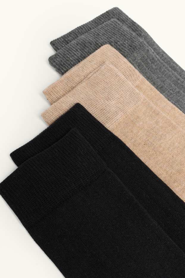 Women - Multipack of 3 - knee-high socks - gray-melange