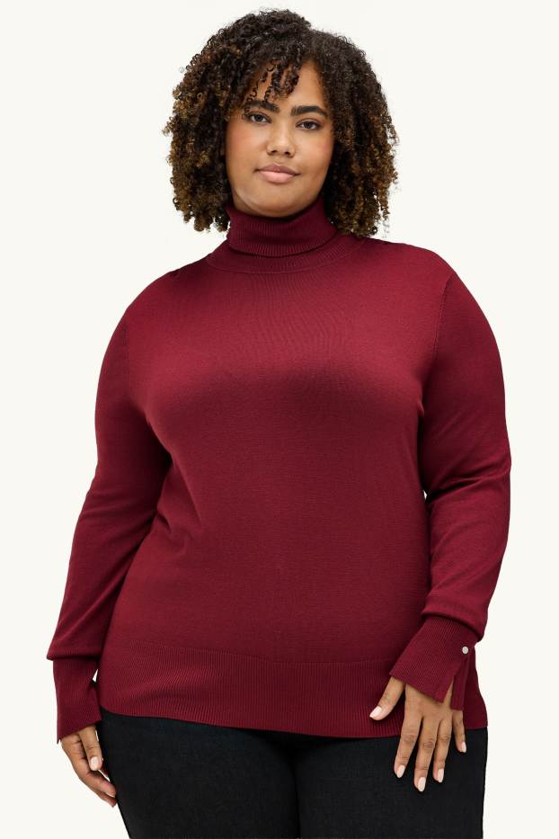 Femmes - Pull à col roulé - bordeaux