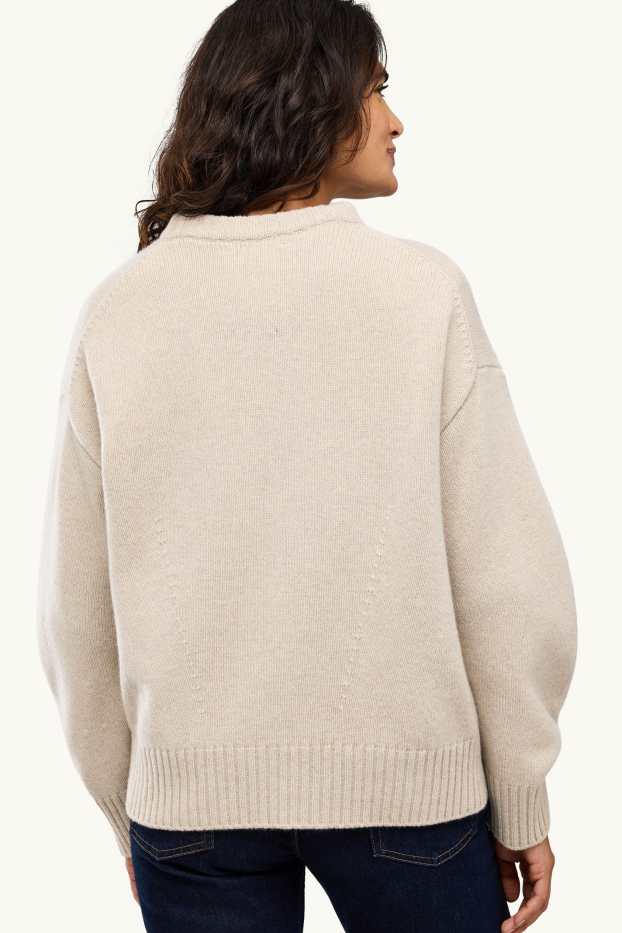 Damen - Woll-Pullover - beige