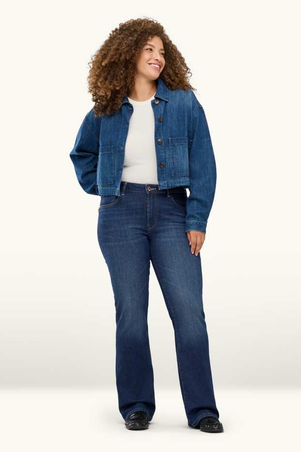 Dona - Bootcut Jeans - mid waist - texà blau