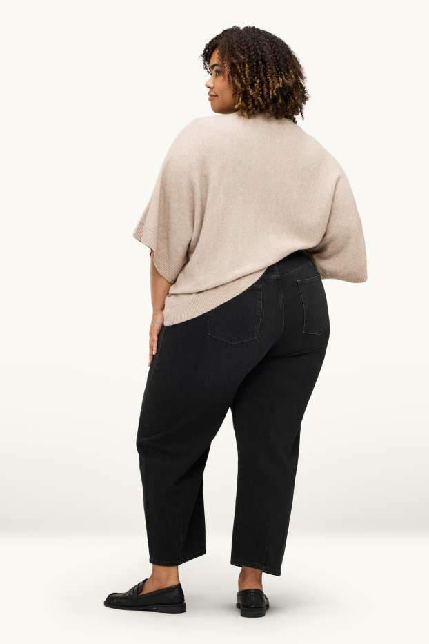 Women - Barrel jeans - high waist - black