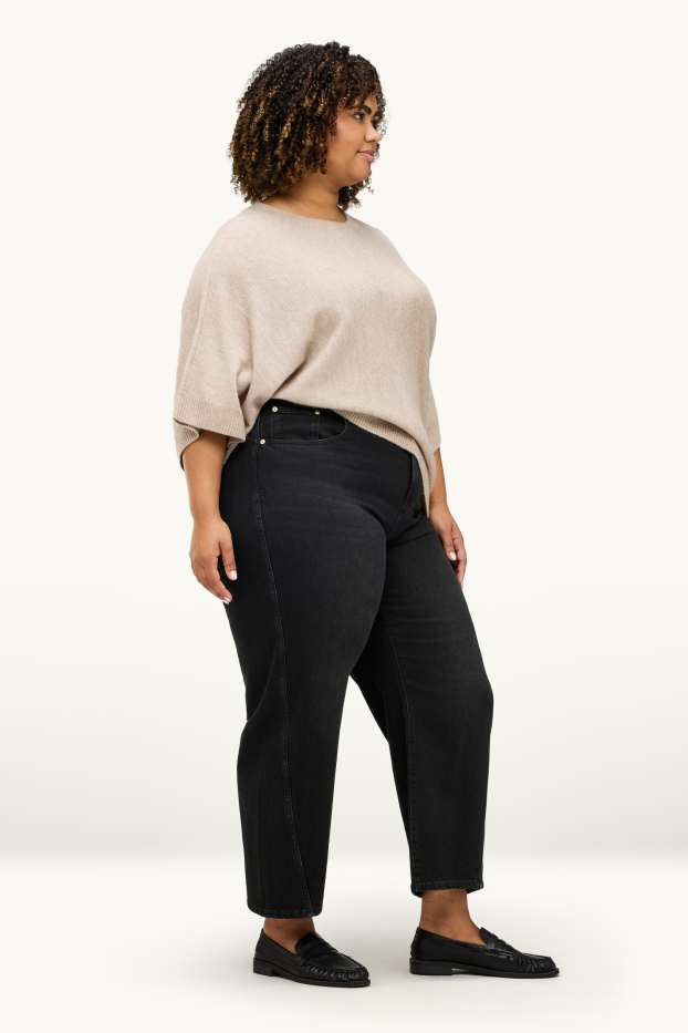 Women - Barrel jeans - high waist - black