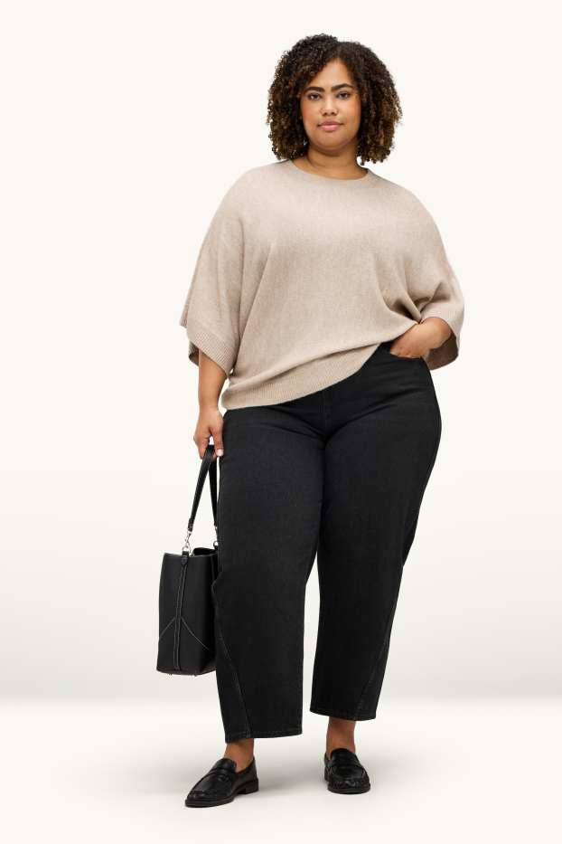 Women - Barrel jeans - high waist - black