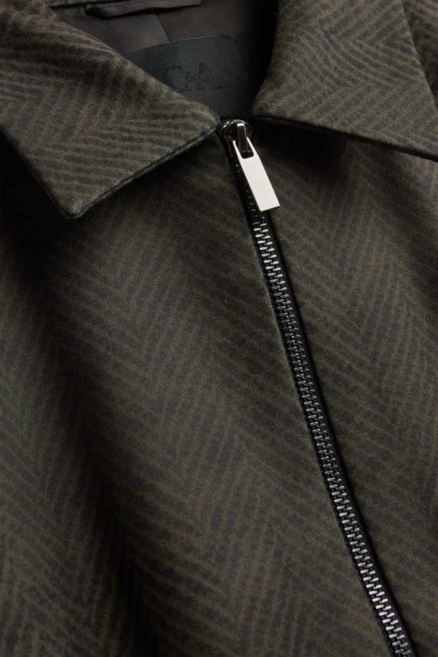 Damen - Blouson - gemustert - dunkelgrün