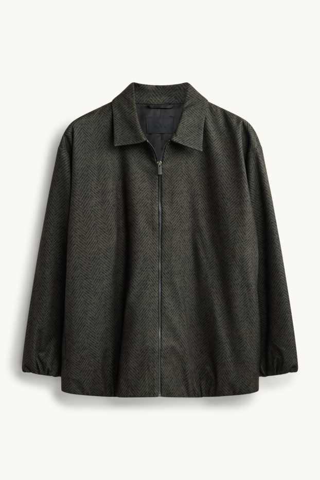 Damen - Blouson - gemustert - dunkelgrün