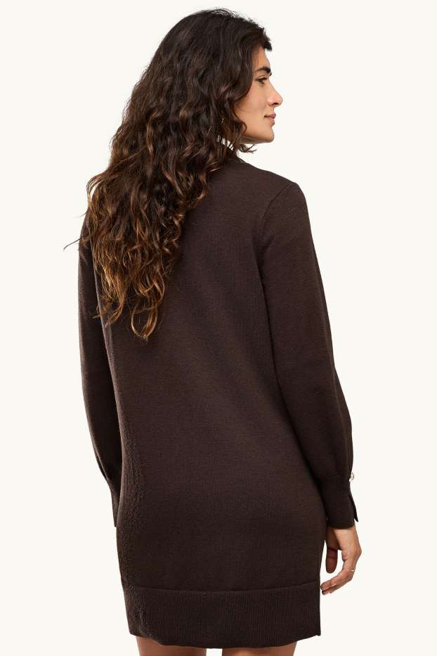 Damen - Strickkleid - Straight Fit - braun