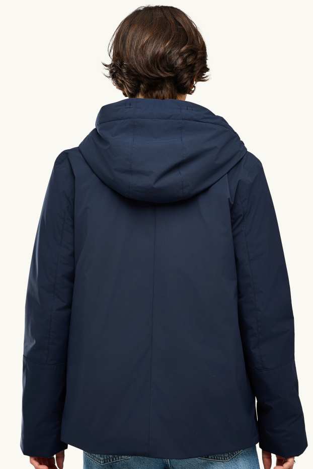 Damen - Funktionsjacke mit Kapuze - gefüttert - wasserdicht - dunkelblau