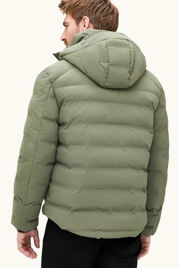 Herren - Funktions-Steppjacke mit Kapuze - gefüttert - grün