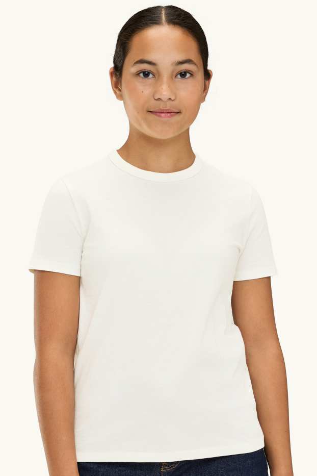 Kinder Mädchen - Kurzarmshirt - weiss