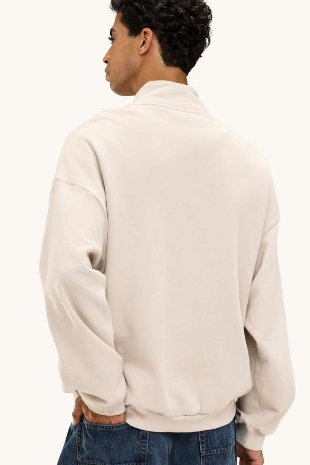 Uomo - Felpa oversize - beige chiaro