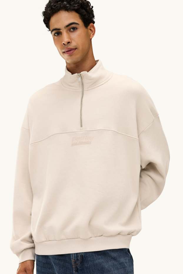 Uomo - Felpa oversize - beige chiaro